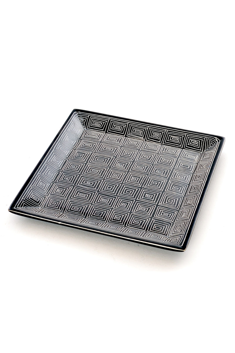 Segou Squares Mudcloth Square Soapstone Desktop Dish