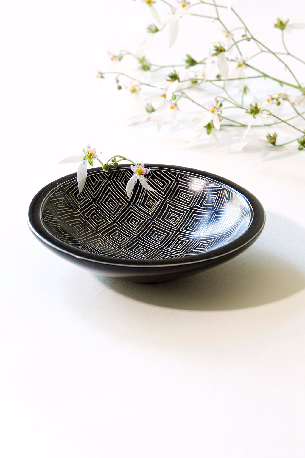 Segou Squares Mudcloth Decorative Soapstone Bowl