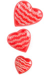 Set of Three Red Heart Shaped Soapstone Dishes Default Title