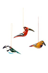 Set of Three Kenyan Wooden Bird Holiday Ornaments