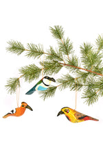 Set of Three Kenyan Wooden Bird Holiday Ornaments