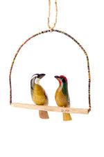 Double Kenyan Bird Swing Decoration - Assorted