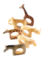Set of Six Jacaranda Safari Animal Napkin Rings