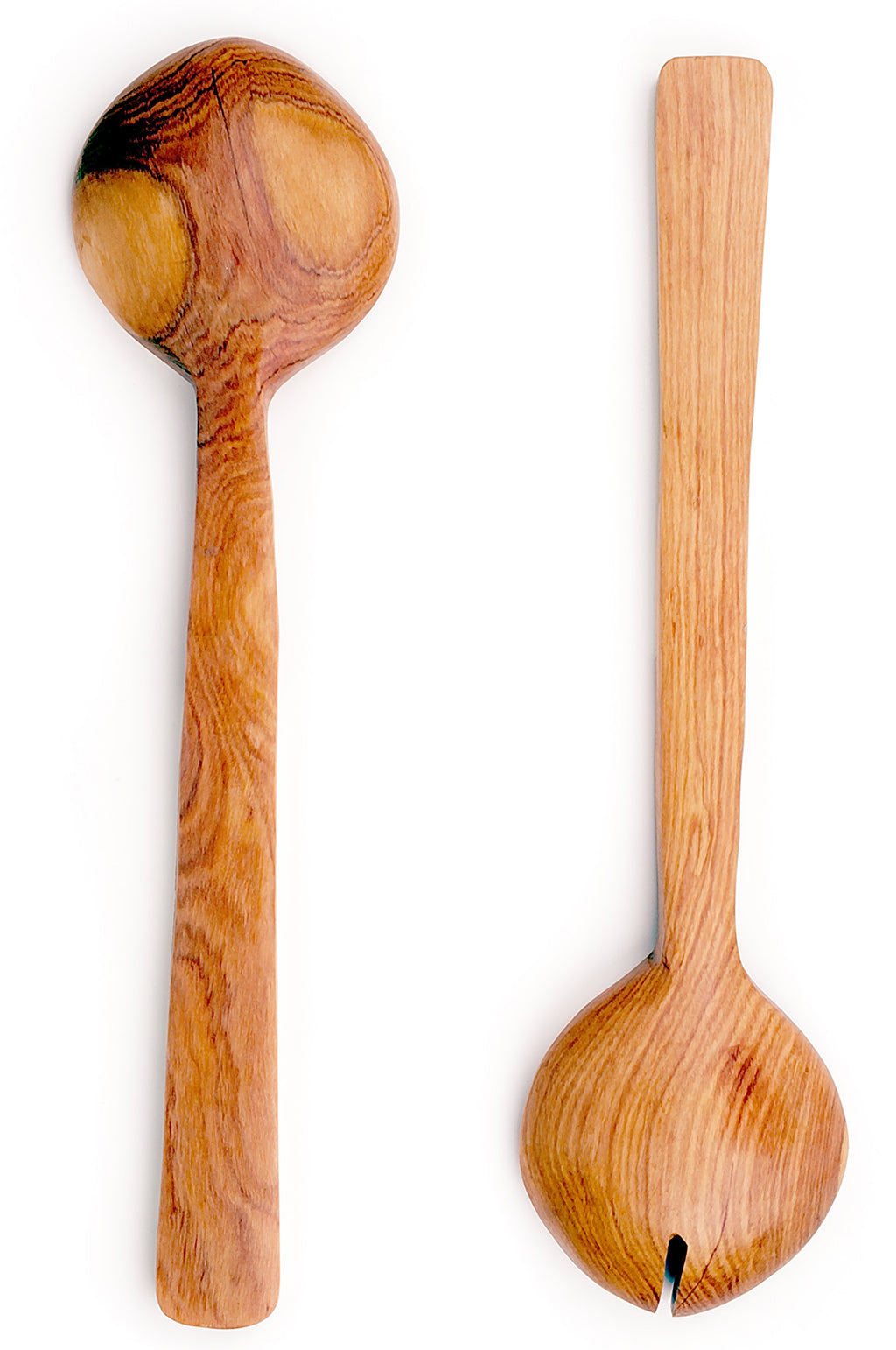 Kenyan Wild Olive Wood and White Cow Bone Flat Handle Servers Default Title