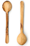 Kenyan Wild Olive Wood and Polka Dot Cow Bone Flat Handle Servers Default Title