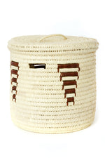 <b>Set of Three</b> Chestnut Arrow Gingerbread Tree Doum Palm Hamper Baskets