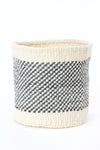 Set of Two Charcoal and Cream Twill Sisal Nesting Baskets