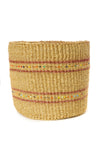 Caramel Petite Set of Three Sisal Baskets with Colorful Beads