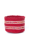 Cherry Petite Set of Three Sisal Baskets with Colorful Beads