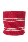 Cherry Petite Set of Three Sisal Baskets with Colorful Beads