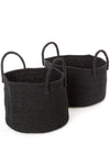 Usiku Black Sisal Kamba Floor Baskets