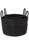 Usiku Black Sisal Kamba Floor Baskets