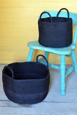 Usiku Black Sisal Kamba Floor Baskets