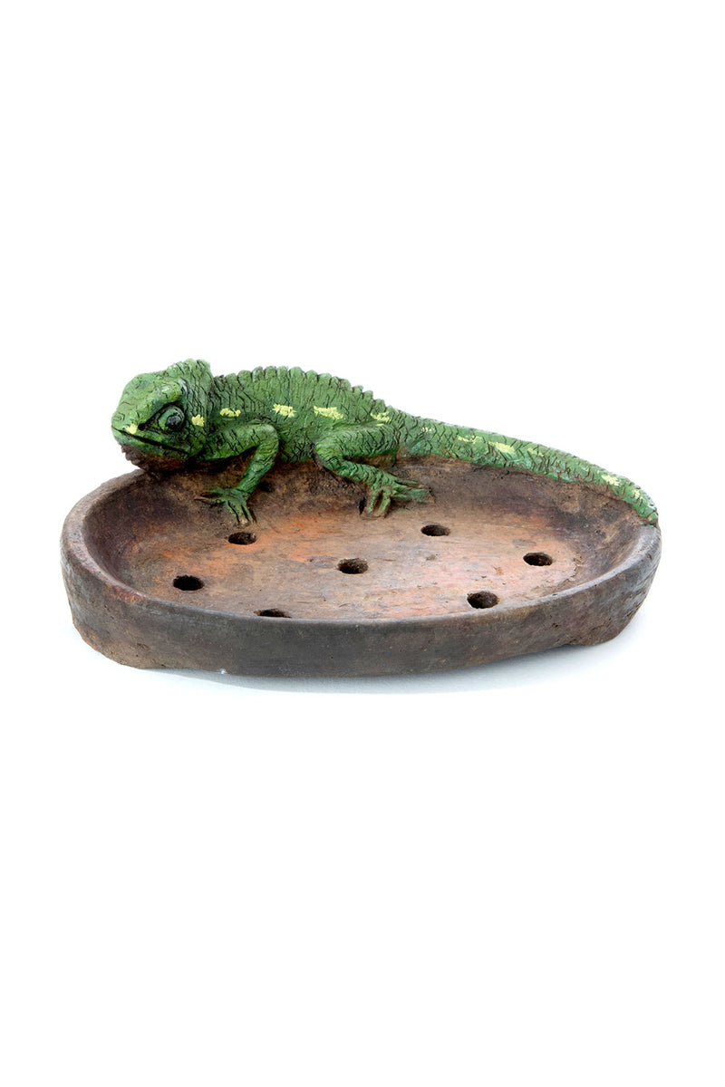 Ceramic Chameleon Soap Dish