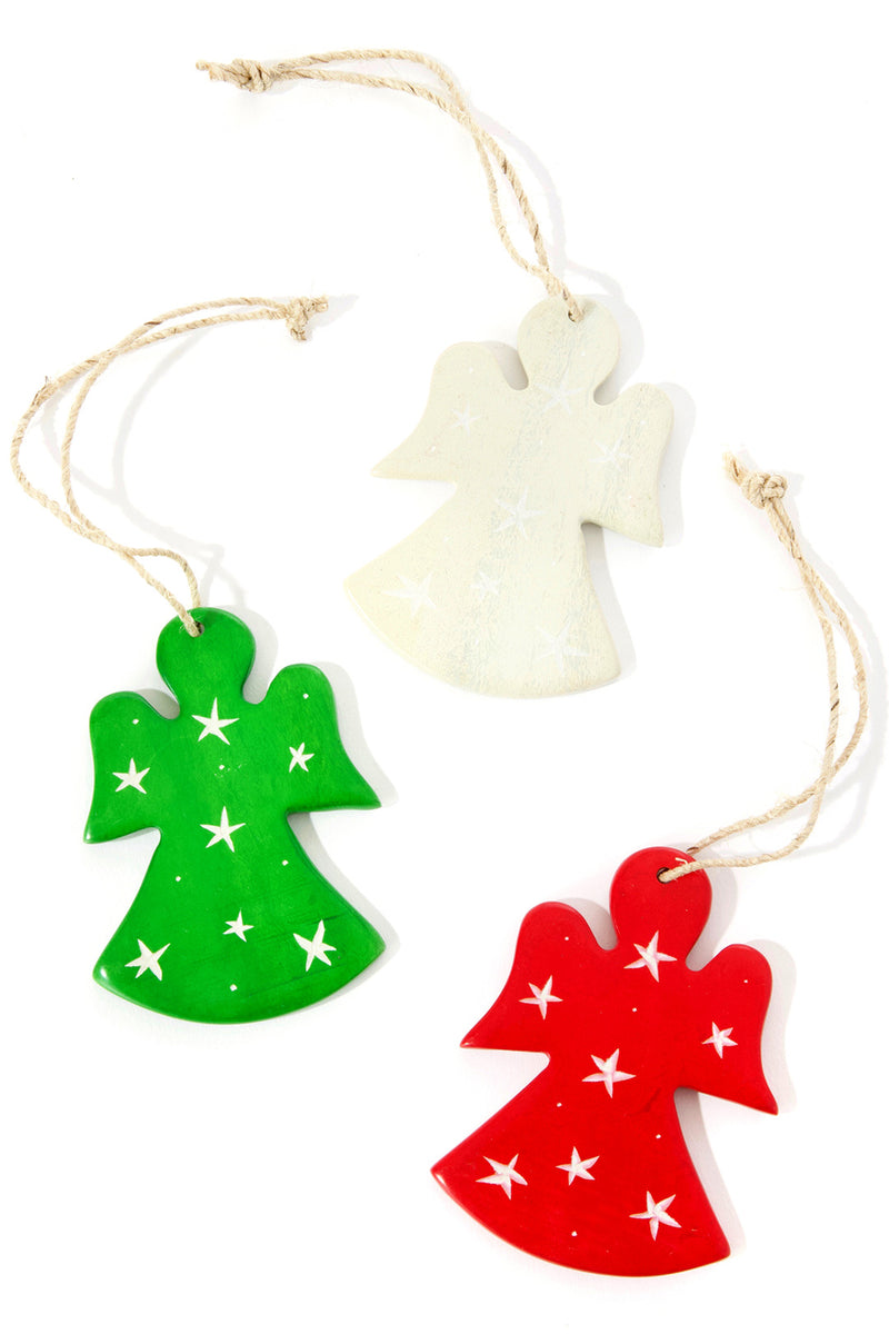Set of Three Soapstone Angel Ornaments from the Undugu Society Default Title