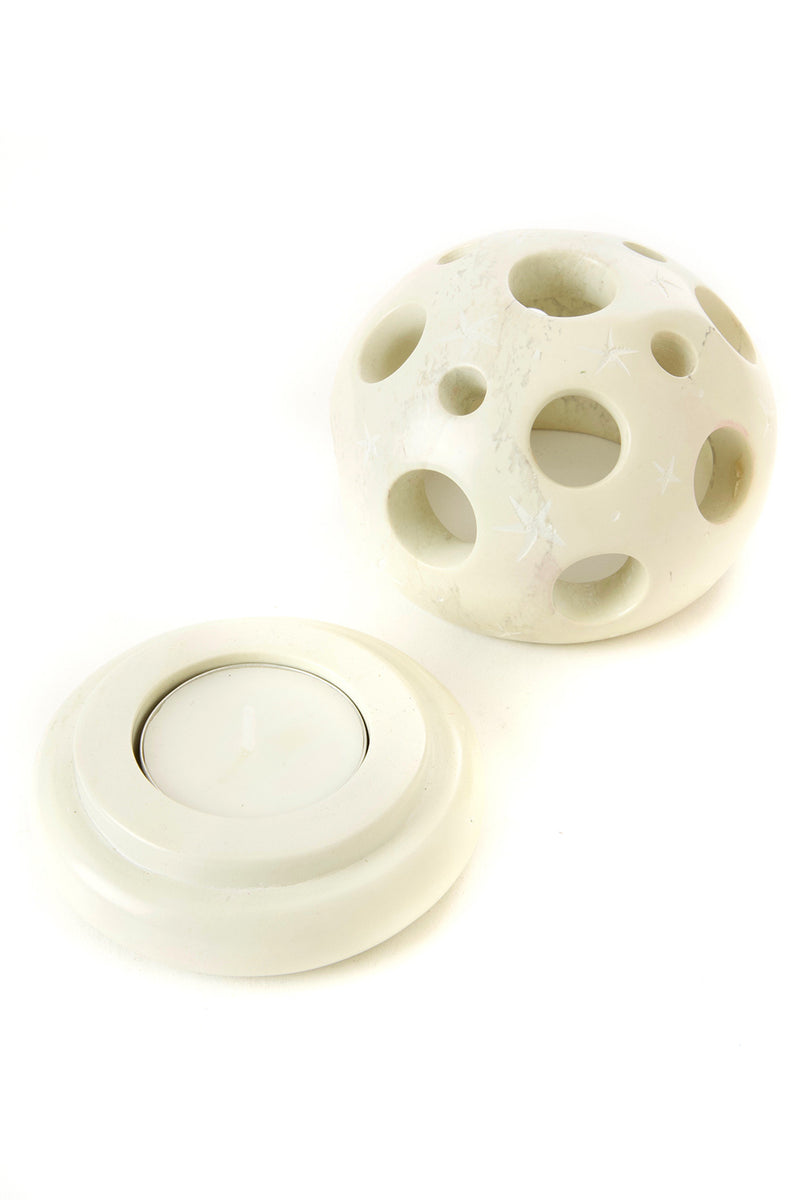 Undugu Society Celestial Tealight Candle Holder in Natural White Default Title