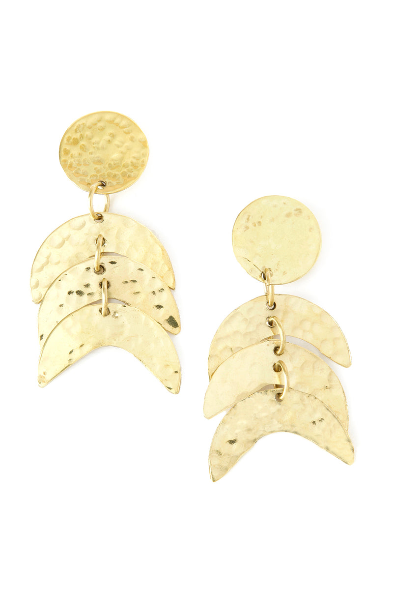 Kenyan Hammered Brass Falcon Earrings