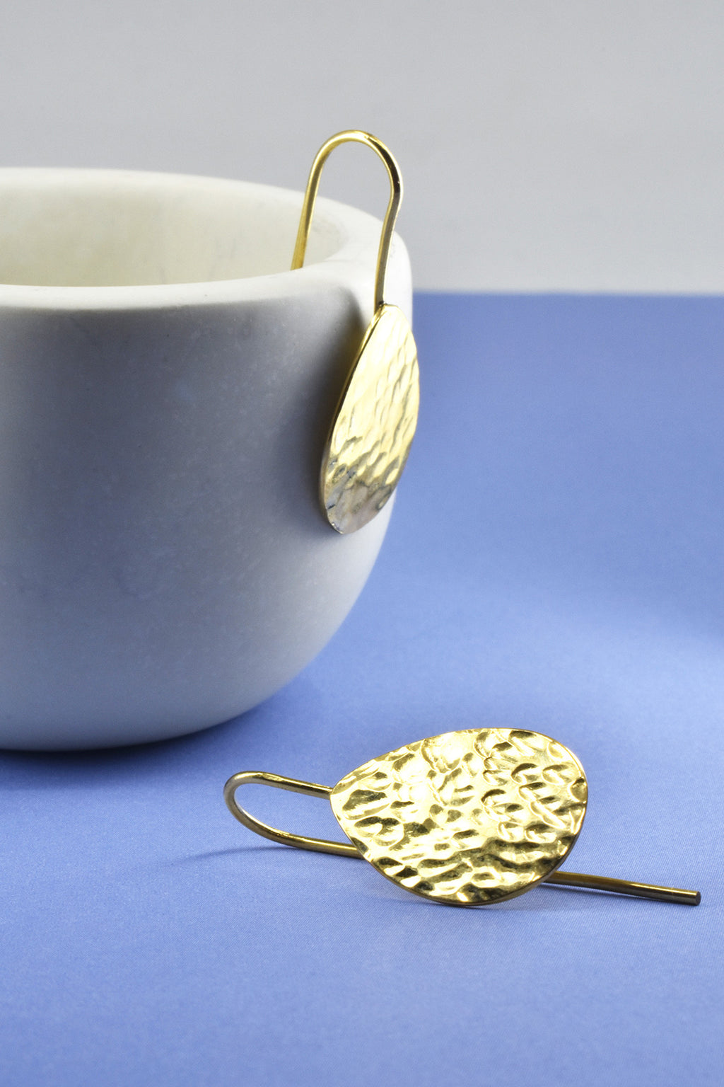 Kenyan Hammered Brass Sundrop Earrings