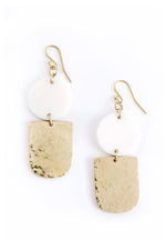 Kenyan Brass and Cow Bone Inverse Earrings