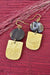 Kenyan Brass and Dark Cow Horn Inverse Earrings