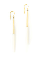 Kenyan Brass and Cow Bone Javelin Earrings