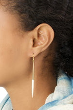 Kenyan Brass and Cow Bone Javelin Earrings