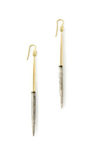 Kenyan Brass and Grey Cow Bone Javelin Earrings