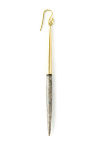 Kenyan Brass and Grey Cow Bone Javelin Earrings