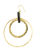 Kenyan Brass and Horn Lariat Earrings