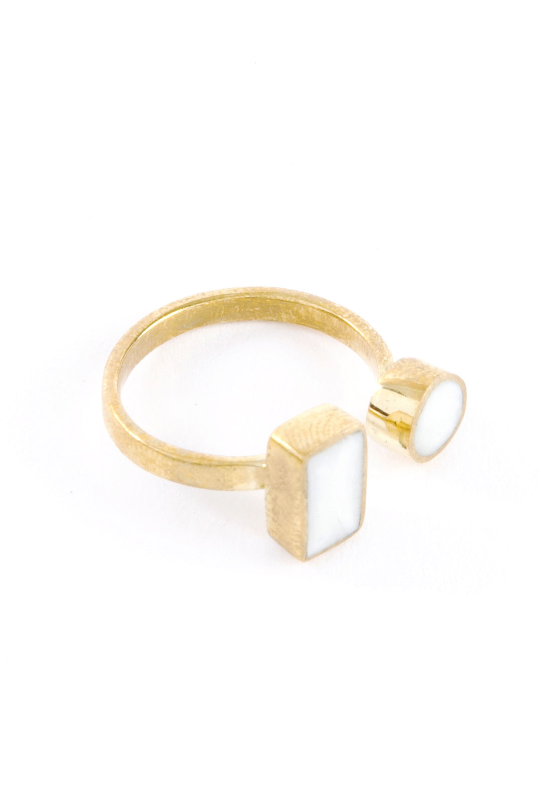 Kenyan Coexistence Ring in Brass and Light Cow Horn