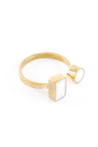 Kenyan Coexistence Ring in Brass and Light Cow Horn