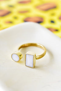 Kenyan Coexistence Ring in Brass and Light Cow Horn