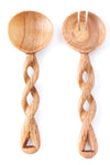 Twisted Olive Wood Salad Server Set Default Title