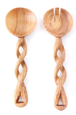 Twisted Olive Wood Salad Server Set Default Title