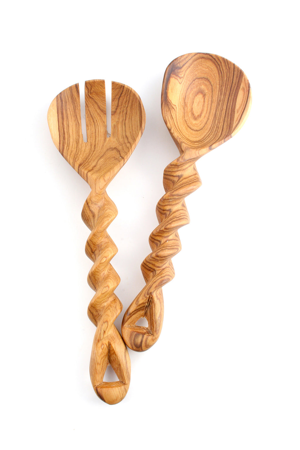 Small Spiral Olive Wood Server Set Default Title