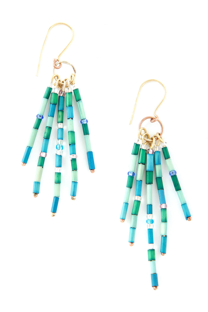 Diani Beach Glass Zulugrass Fringe Earrings Default Title