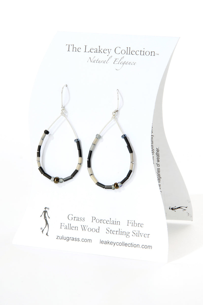 Great Migration Zulugrass and Silver Raindrop Earrings Default Title