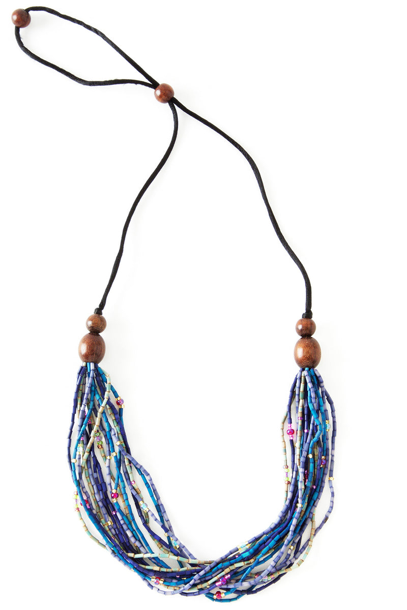 Watamu Multi-Strand Zulugrass & Acacia Wood Necklace Default Title