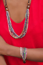 Potpourri Multi-Strand Zulugrass & Acacia Wood Necklace Default Title