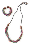 Potpourri Multi-Strand Zulugrass & Acacia Wood Necklace Default Title