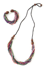 Potpourri Multi-Strand Zulugrass & Acacia Wood Necklace Default Title