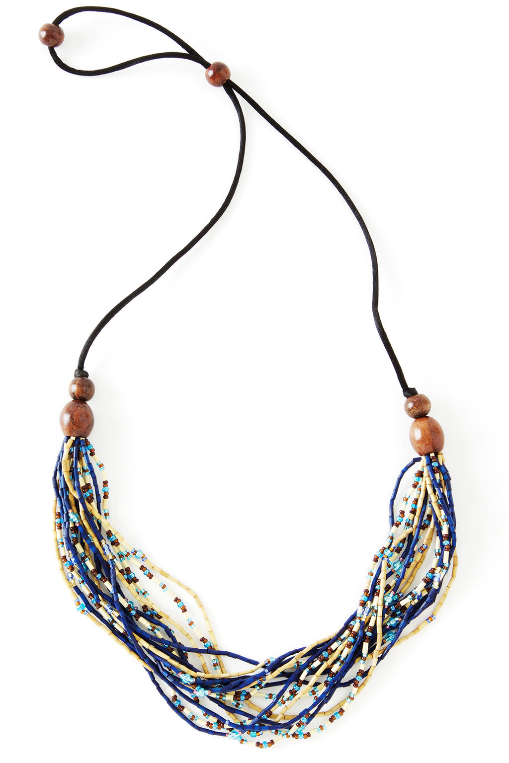 Sky Multi-Strand Zulugrass & Acacia Wood Necklace Default Title