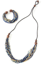Sky Multi-Strand Zulugrass & Acacia Wood Necklace Default Title