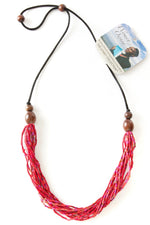 <i>Women Owned</i> Multi-Strand Zulugrass & Acacia Wood Cause Necklace Default Title