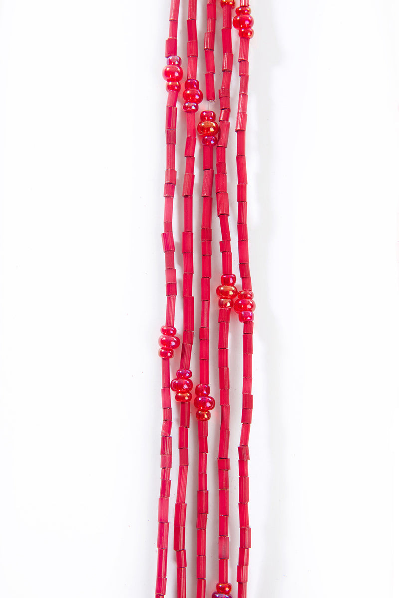 Set/5 Cherry Red 26" Zulugrass Single Strands from The Leakey Collection Default Title