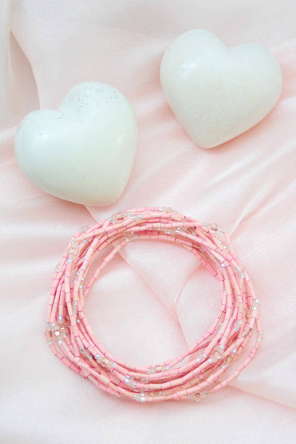 Set/5 Rose Pink 26" Zulugrass Single Strands from The Leakey Collection