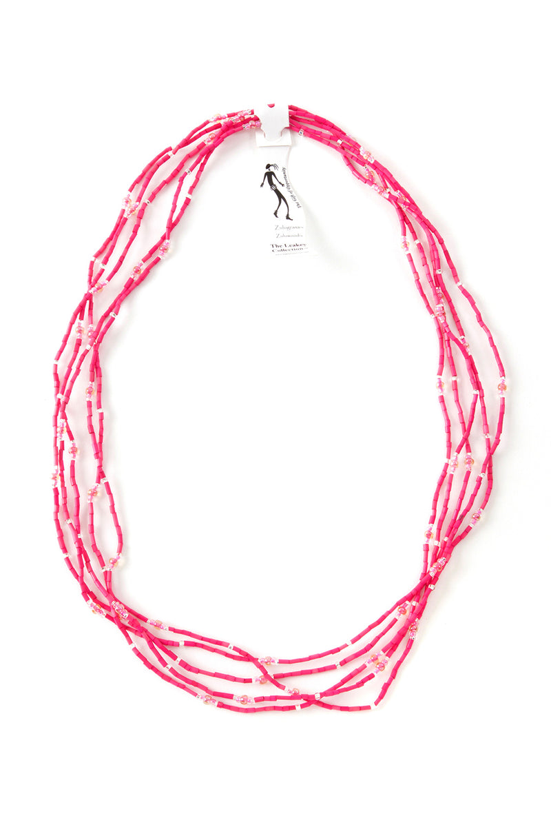 Set/5 Hot Pink 26" Zulugrass Single Strands from The Leakey Collection Default Title