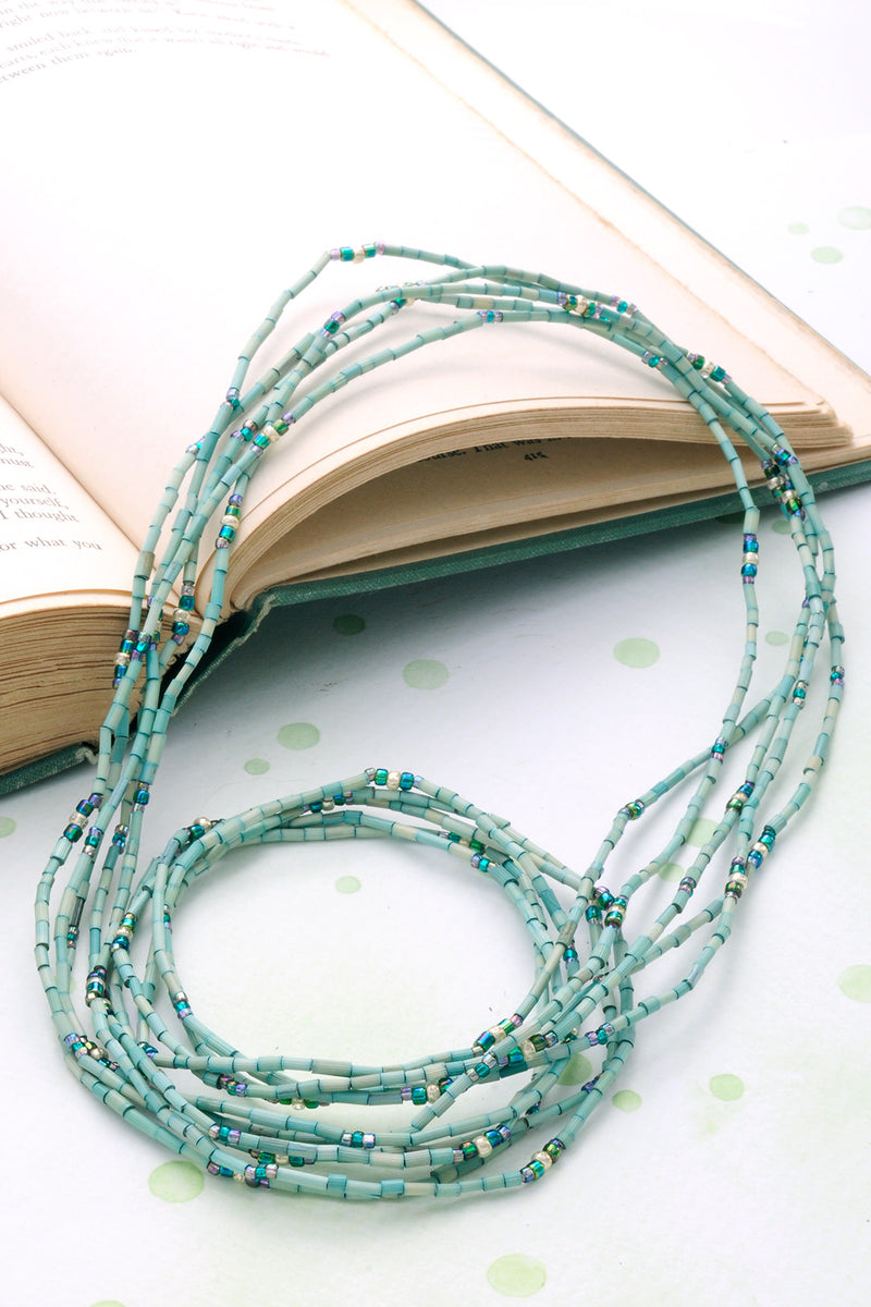 Set/5 Turquoise 26" Zulugrass Single Strands from The Leakey Collection Default Title