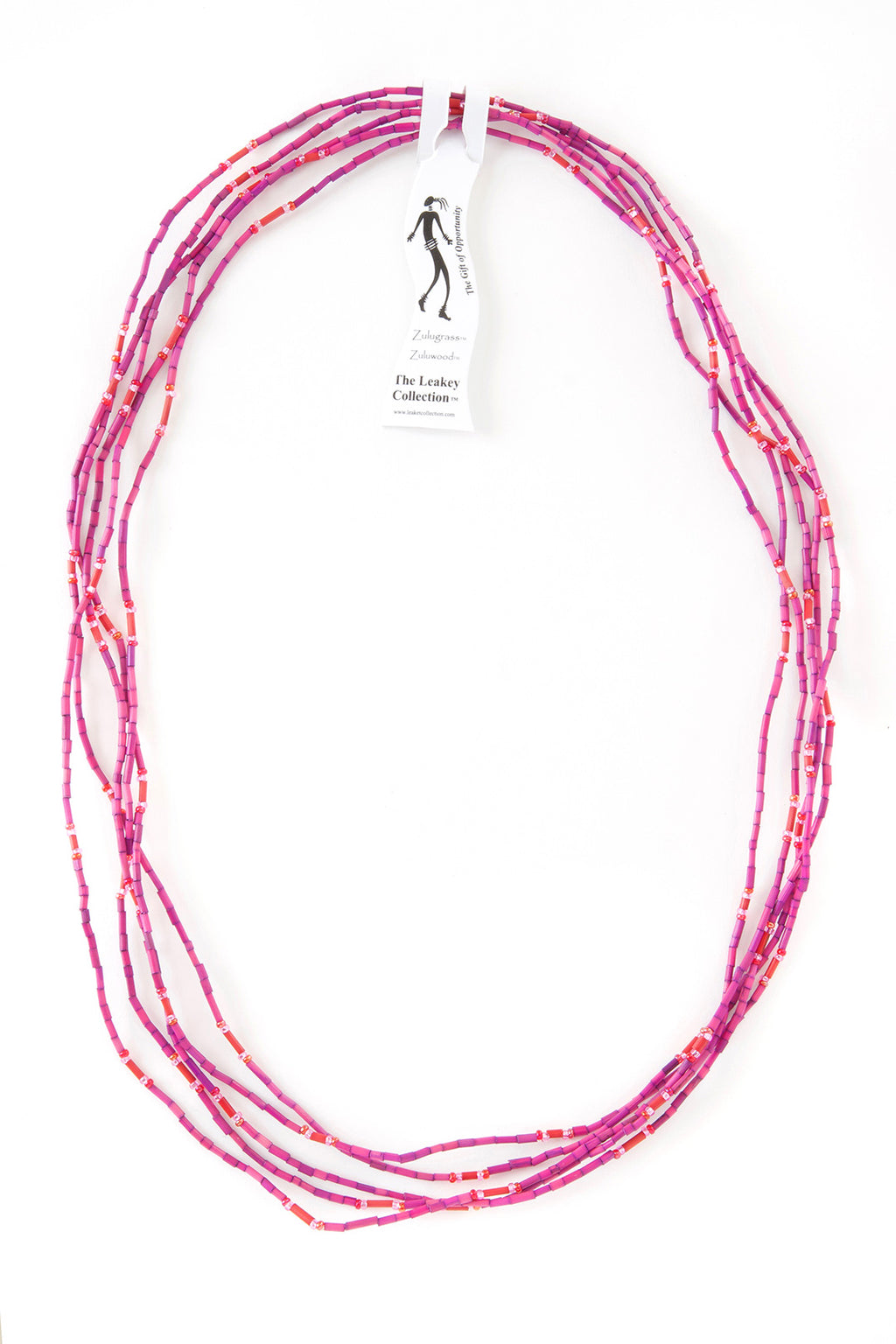 Set/5 Bright Fuchsia 26" Zulugrass Single Strands from The Leakey Collection Default Title