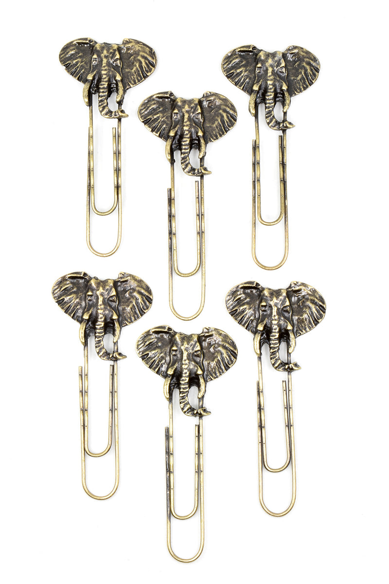 Set of Six Kruger Elephant Oversize Paper Clips Default Title